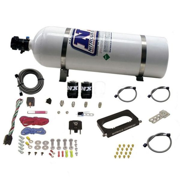 Nitrous FORD 4 VALVE NITROUS PLATE SYSTEM (50-300HP) WITH 15LB BOTTLE