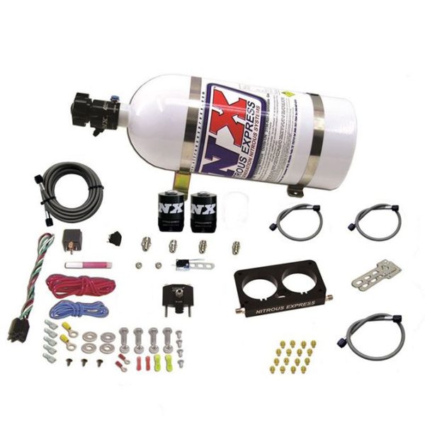 Nitrous FORD 4 VALVE NITROUS PLATE SYSTEM (50-300HP) WITH 10LB BOTTLE (STOCK TB)