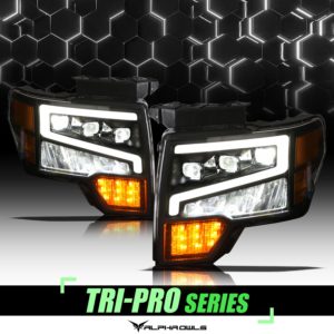 Alpha Owls 2009-2014 Ford F-150 Tri-Pro Series LED Projector Headlights