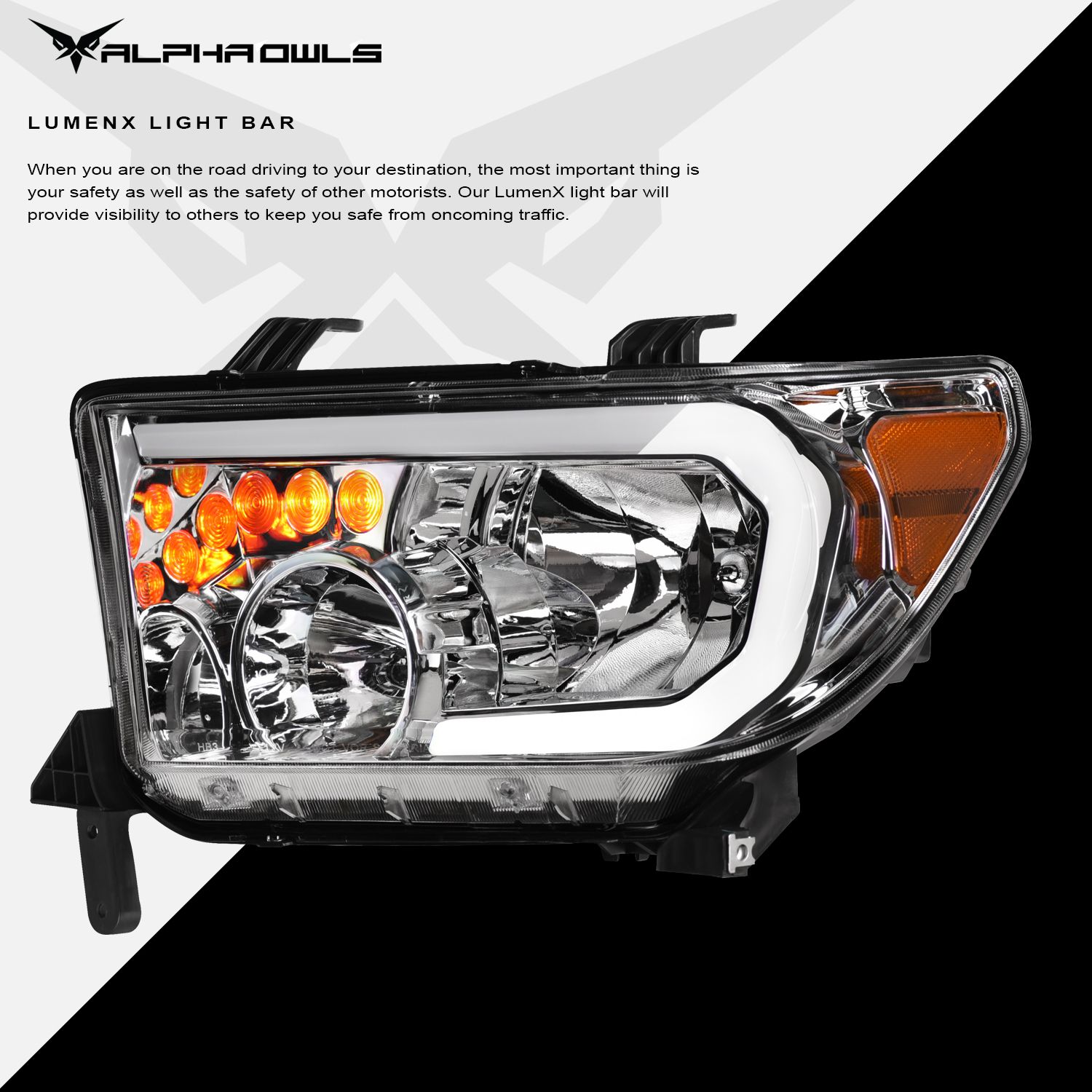 Alpha Owls 2007-2013 Toyota Tundra LM Series Headlights (Crystal 